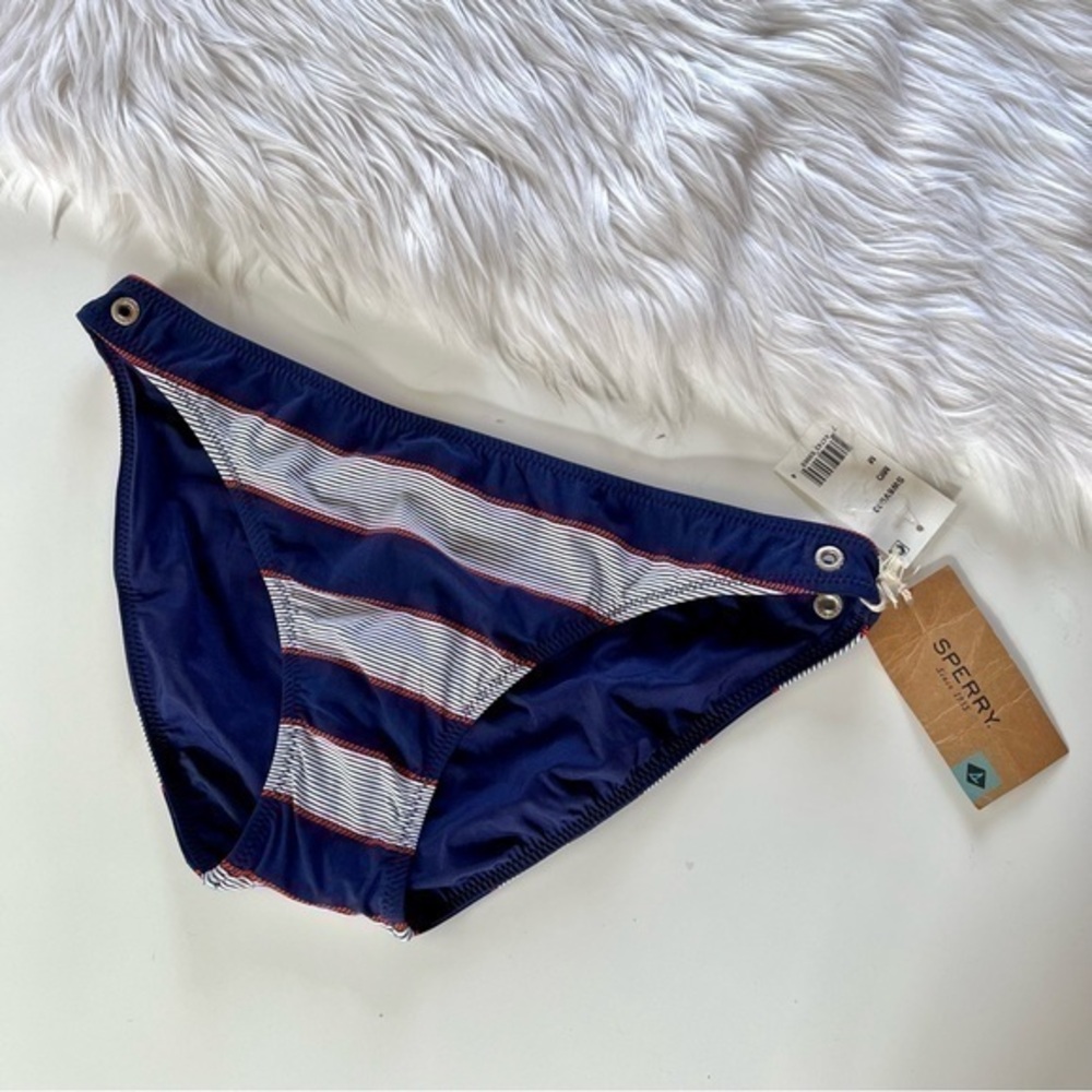 Sperry Sailor Nautical Blue White Striped Bikini Bottoms